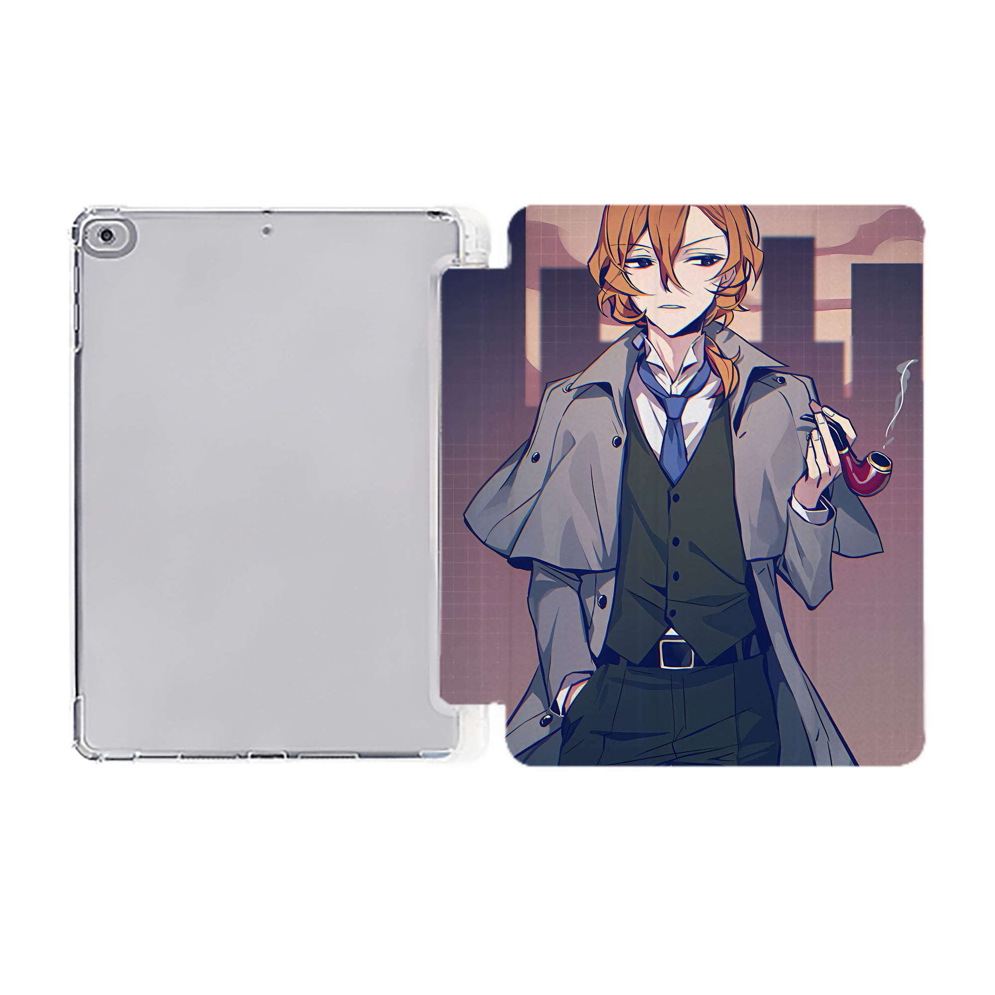 （画像用） 文豪ストレイドッグス Bungo Stray Dogs IPad ケース ペン収納付き 三つ折りスタンド PUレザー×シリコン 対応機種9.5/10.5/10.9インチ